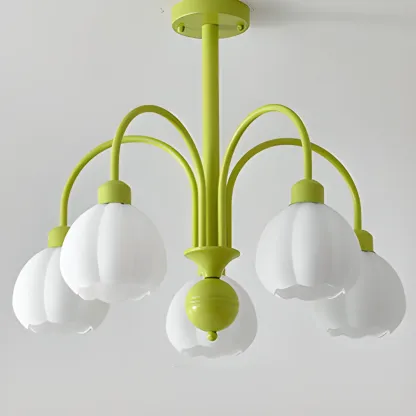 Floral Vintage Chandelier with Metal and Glass for Living Room Image - 16