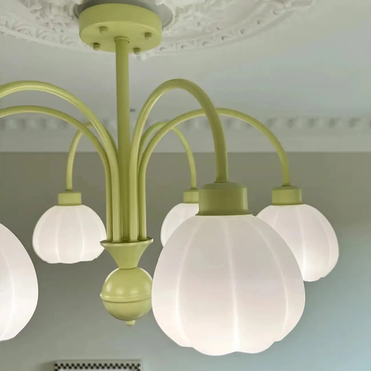 Floral Vintage Chandelier with Metal and Glass for Living Room Image - 18 | homeyfad