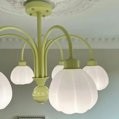 Floral Vintage Chandelier with Metal and Glass for Living Room Image - 18