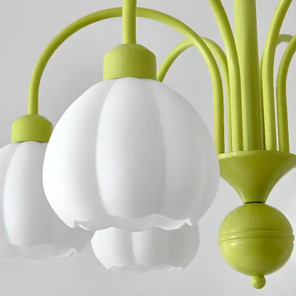 Floral Vintage Chandelier with Metal and Glass for Living Room Image - 20