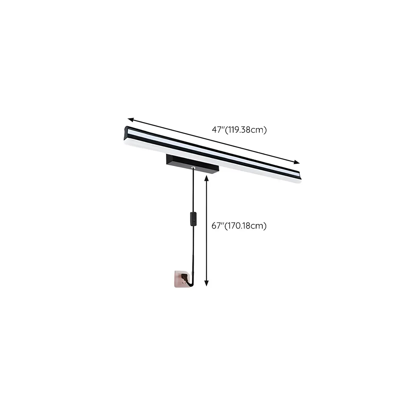 Modern Metal Black Linear LED Vanity Light for Bathroom Makeup Image - 62