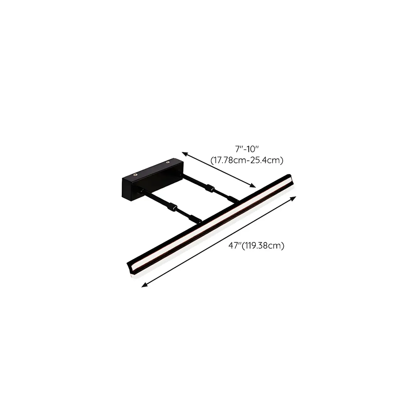 Modern Metal Black Linear LED Vanity Light for Bathroom Makeup Image - 63