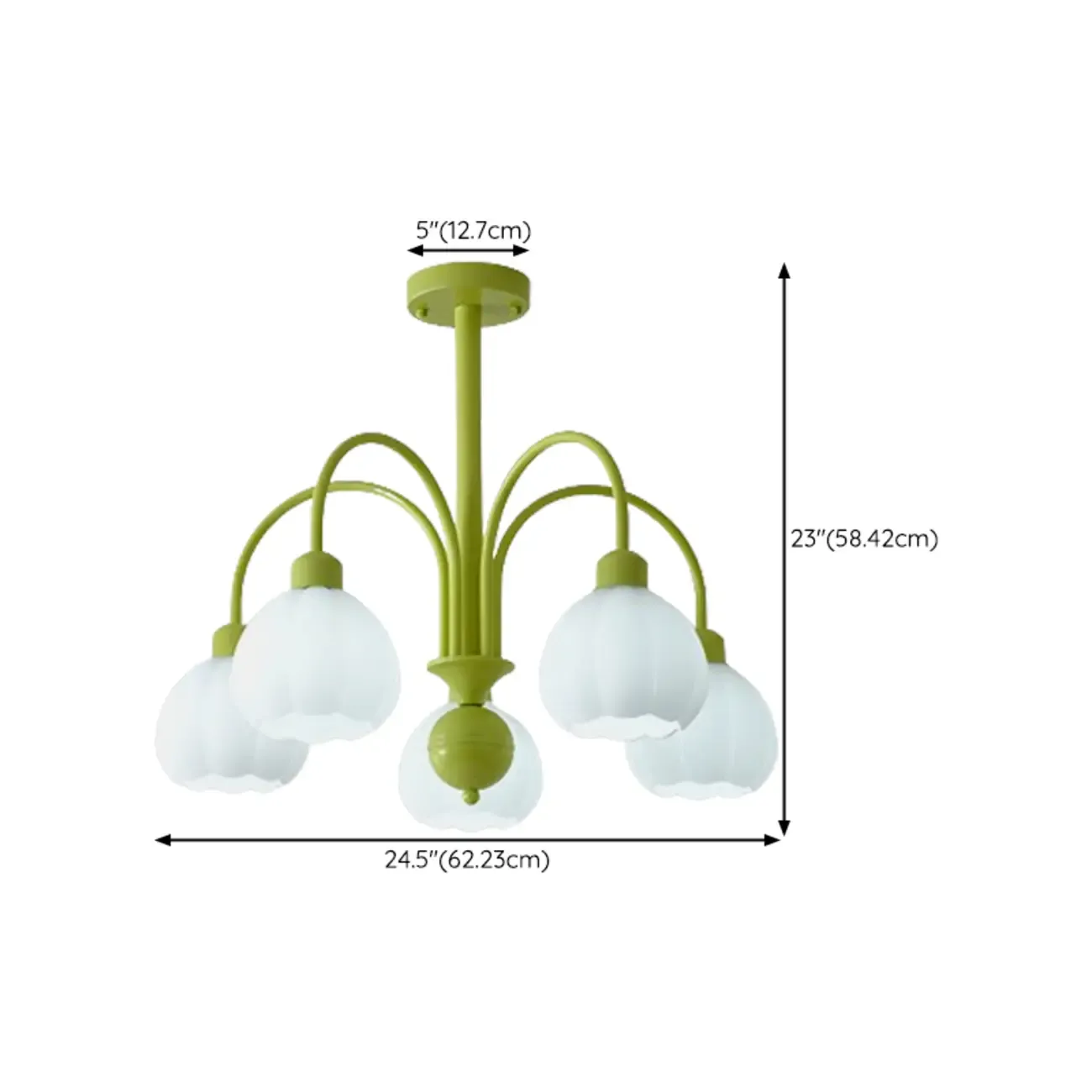 Floral Vintage Chandelier with Metal and Glass for Living Room Image - 24