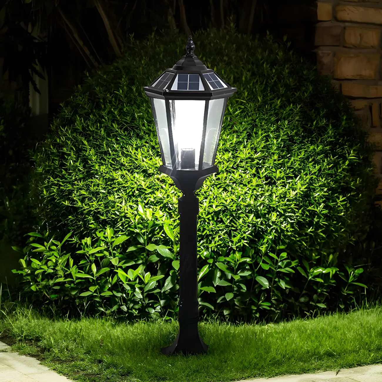 Solar Retro LED Outdoor Lantern Bollard Light for Pathways Image - 1 | homeyfad