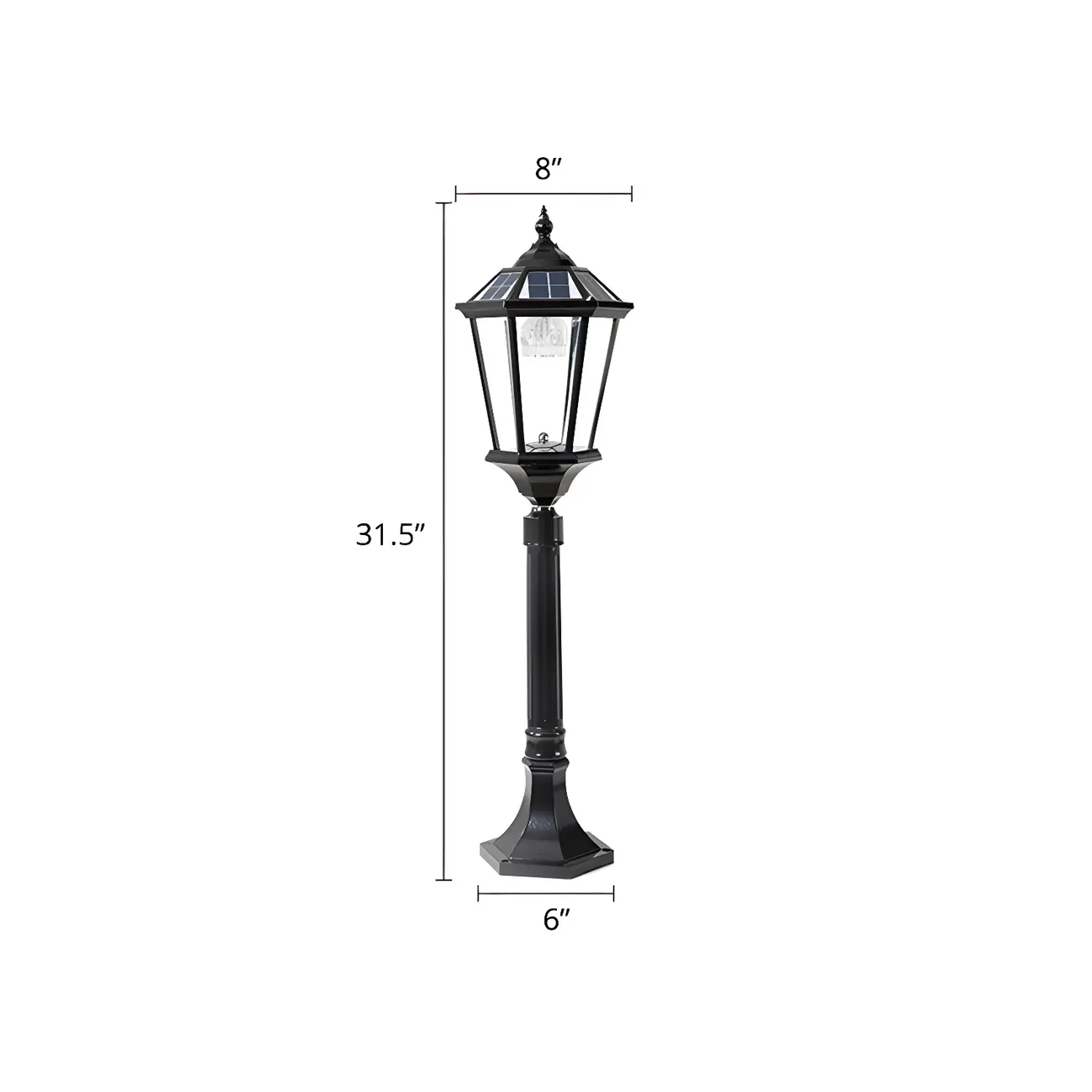 Solar Retro LED Outdoor Lantern Bollard Light for Pathways Image - 2 | homeyfad