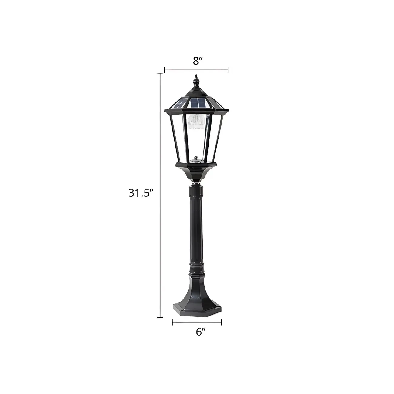 Solar Retro LED Outdoor Lantern Bollard Light for Pathways Image - 2