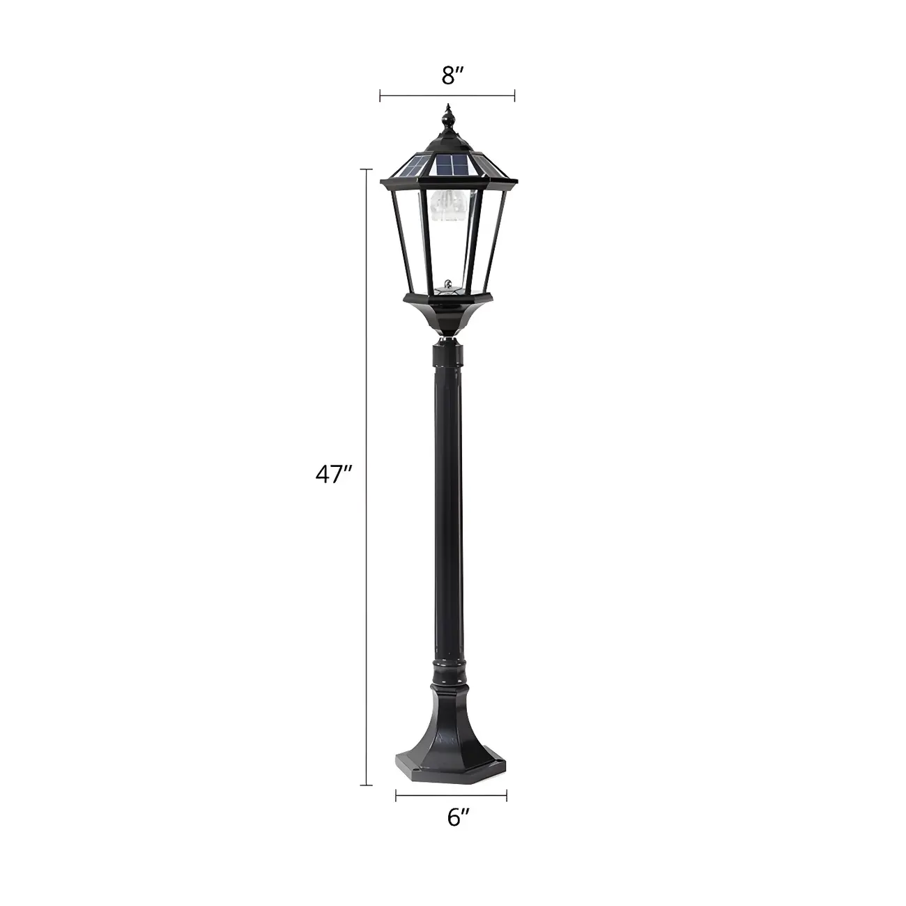 Solar Retro LED Outdoor Lantern Bollard Light for Pathways Image - 3 | homeyfad