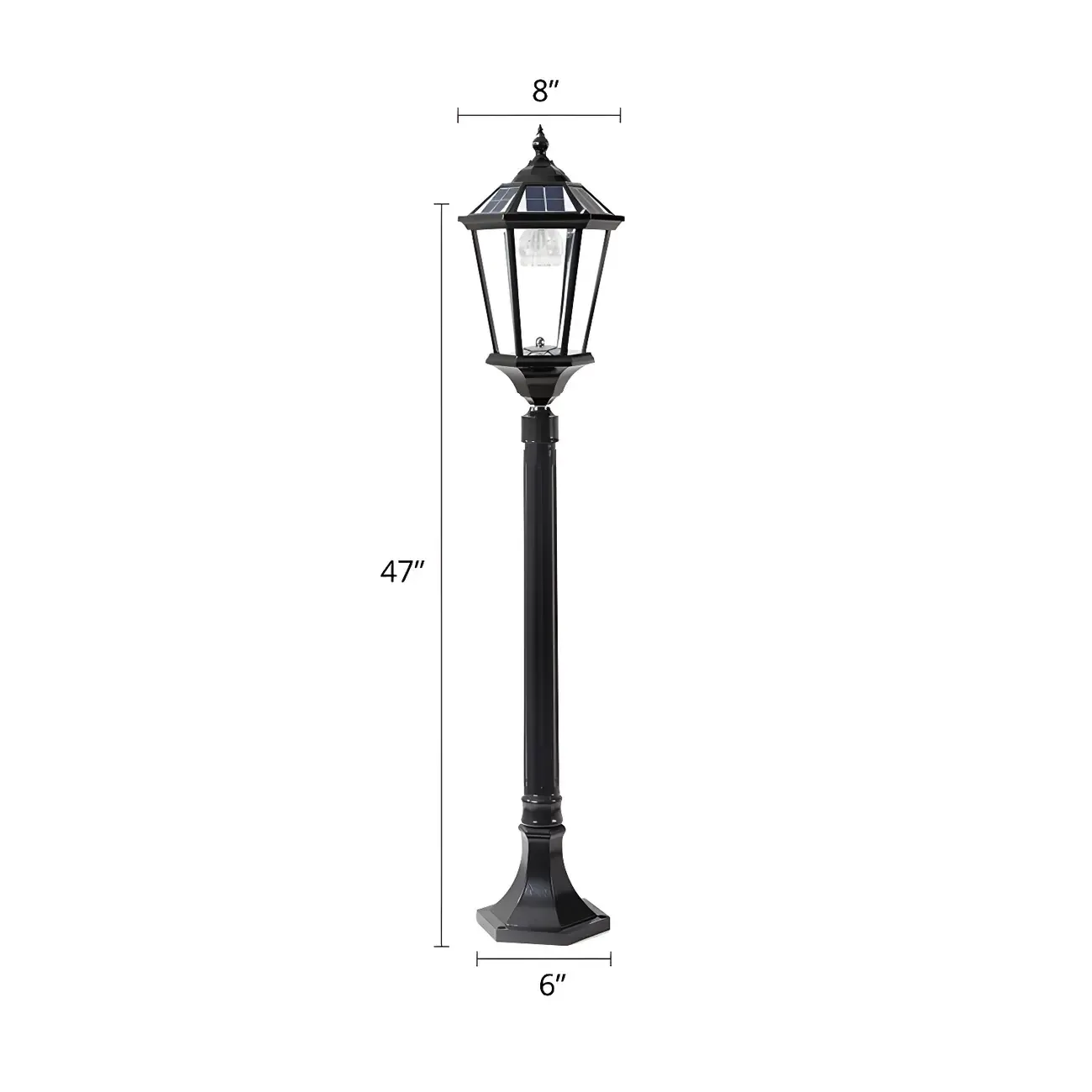 Solar Retro LED Outdoor Lantern Bollard Light for Pathways Image - 3