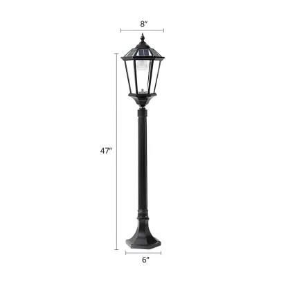 Solar Retro LED Outdoor Lantern Bollard Light for Pathways Image - 3