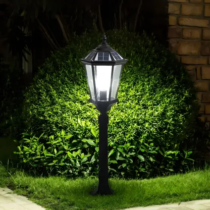 Solar Retro LED Outdoor Lantern Bollard Light for Pathways Image - 4