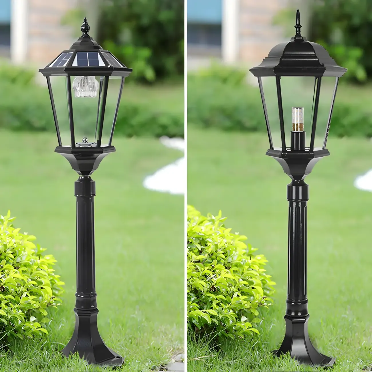 Solar Retro LED Outdoor Lantern Bollard Light for Pathways Image - 6