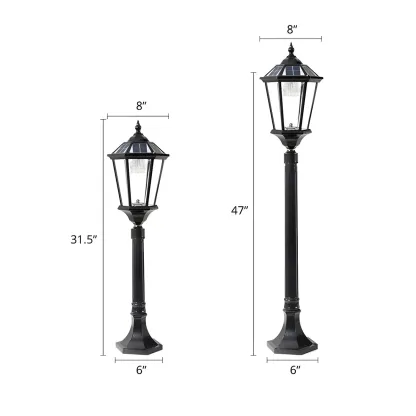 Solar Retro LED Outdoor Lantern Bollard Light for Pathways Image - 7