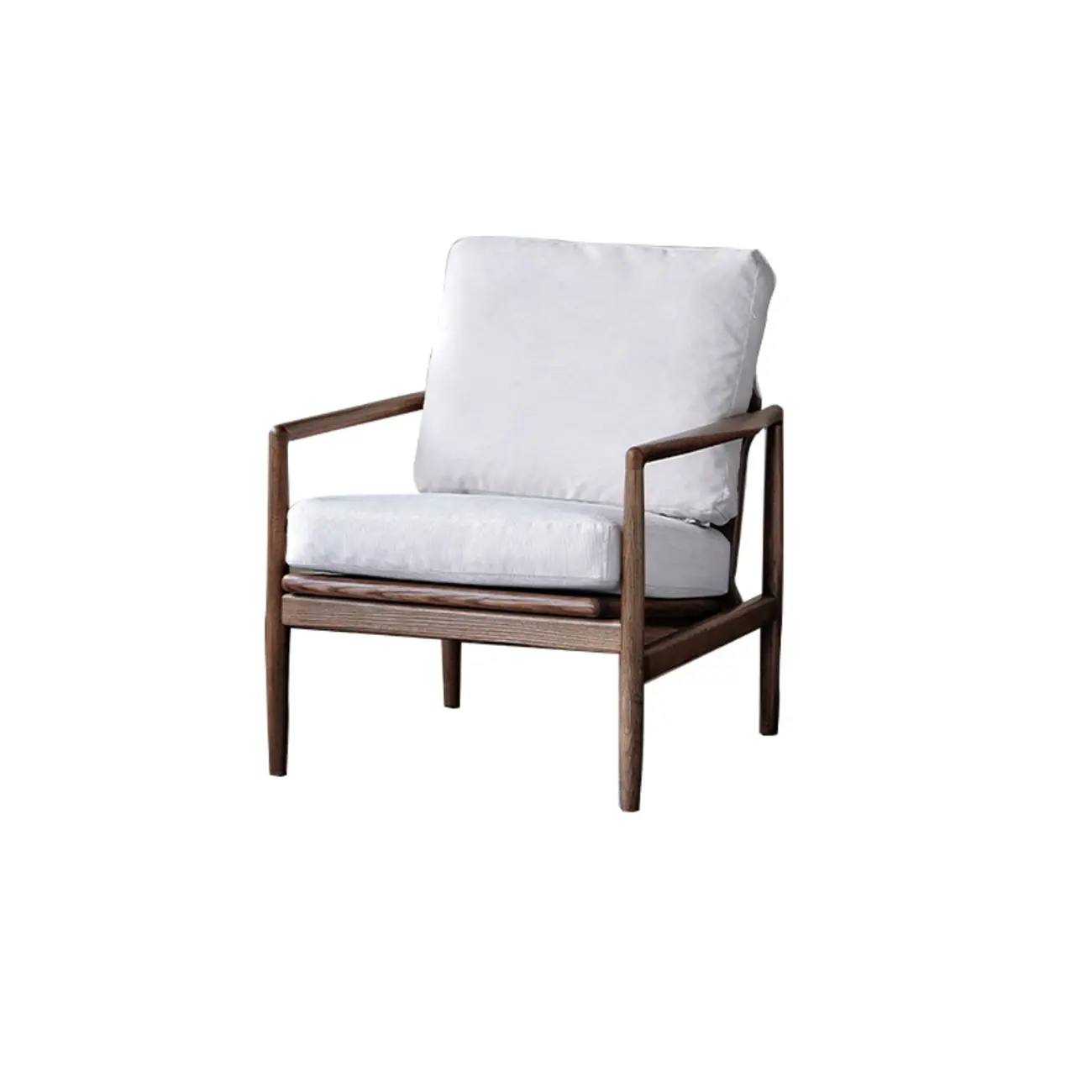 Leather Armchair with Wooden Armrest for Living Room Image - 19 | homeyfad