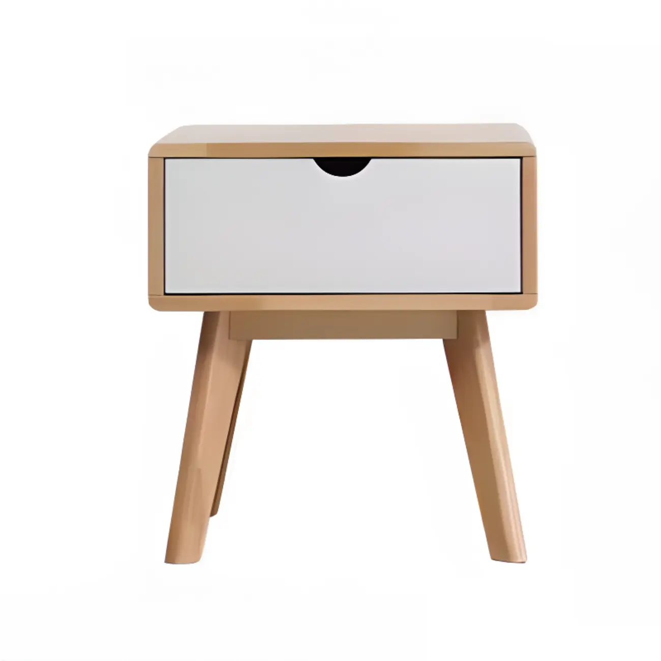 Modern Wooden Bedside Table with Large Storage Drawer Image - 8 | homeyfad