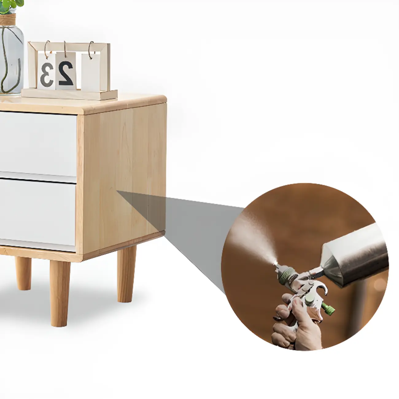 Modern Wooden Bedside Table with Large Storage Drawer Image - 11 | homeyfad