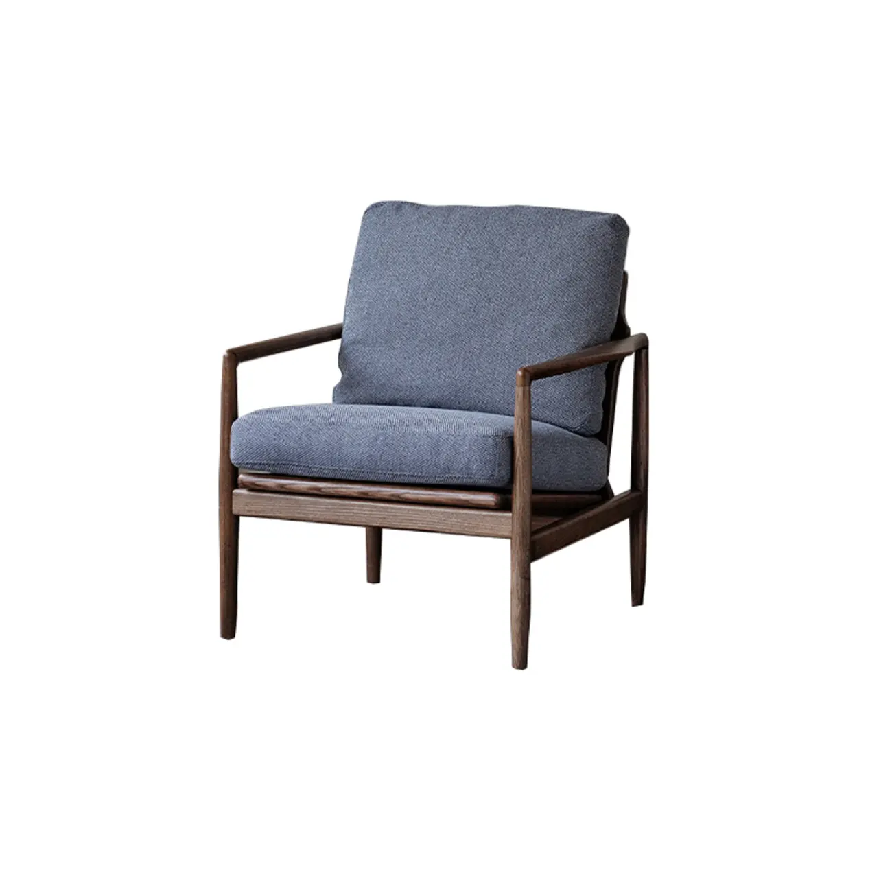 Leather Armchair with Wooden Armrest for Living Room Image - 24 | homeyfad