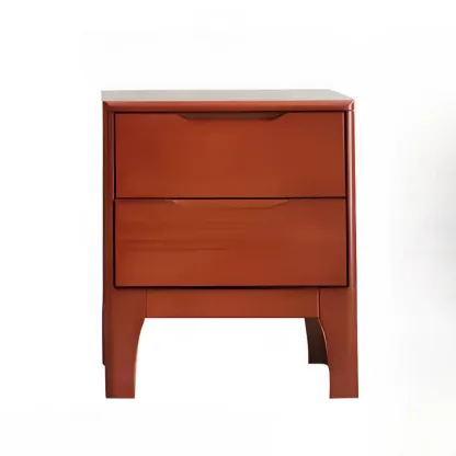 Modern Wooden Bedside Table with Large Storage Drawer Image - 17