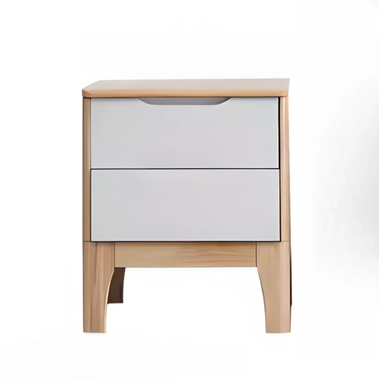 Modern Wooden Bedside Table with Large Storage Drawer Image - 18