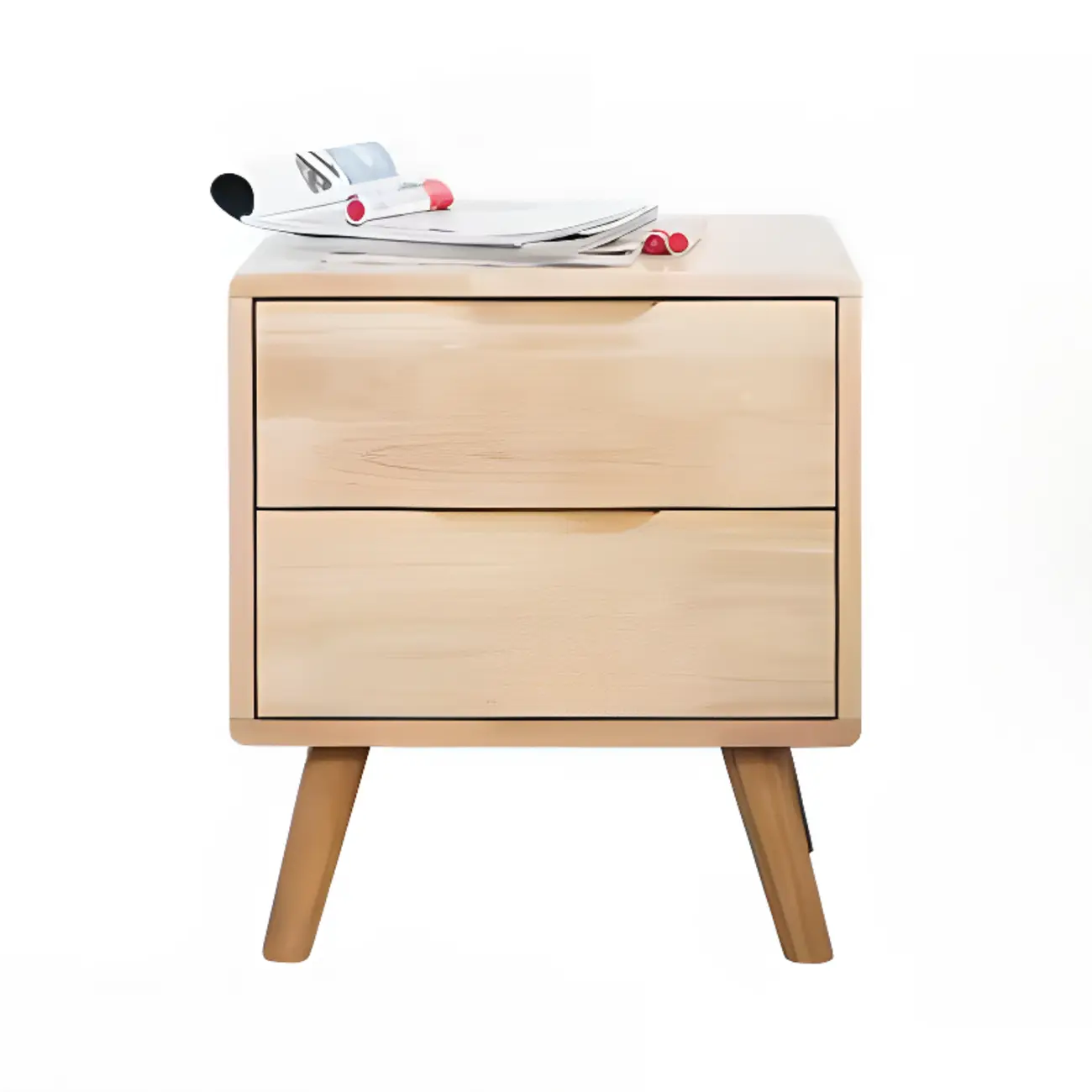 Modern Wooden Bedside Table with Large Storage Drawer Image - 20 | homeyfad
