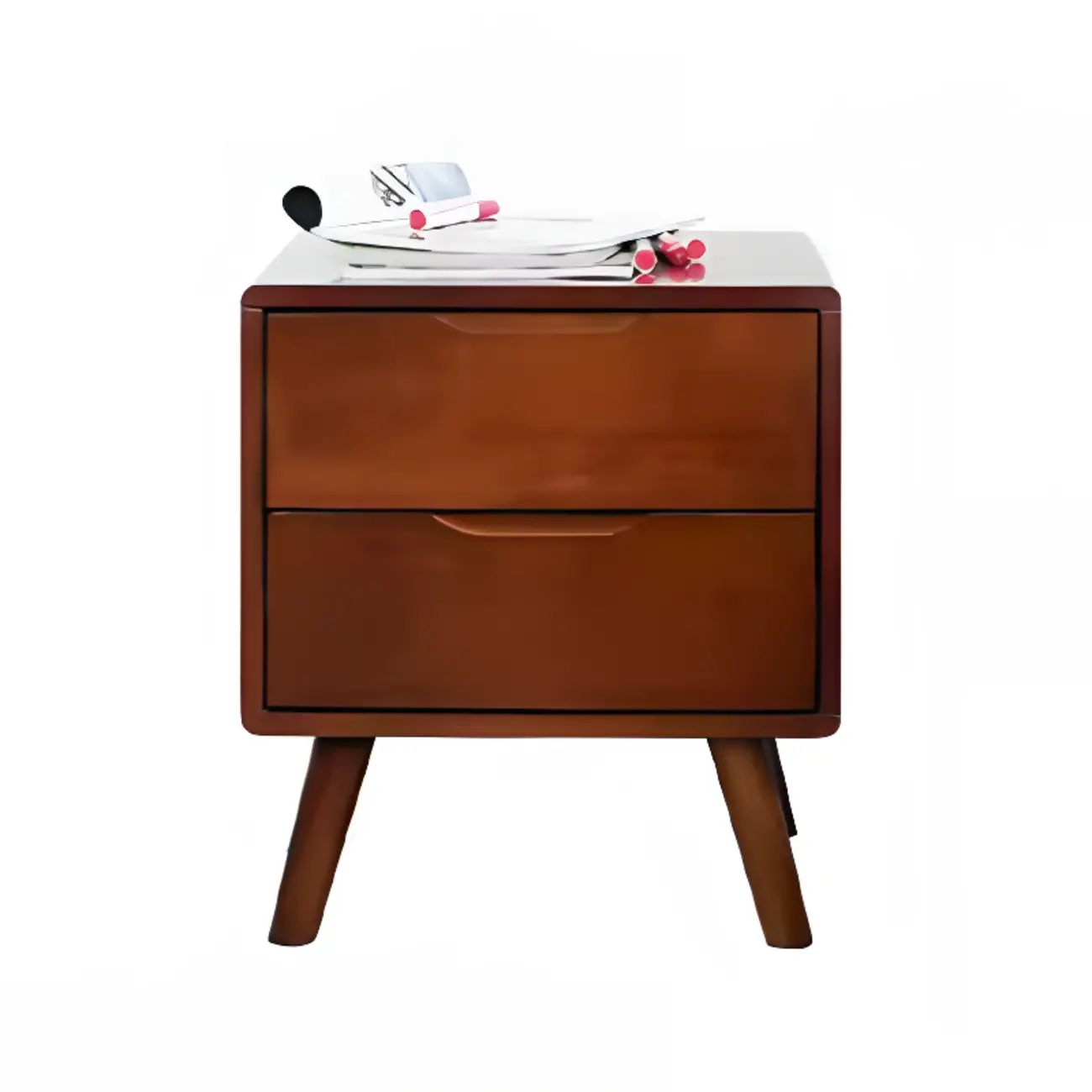 Modern Wooden Bedside Table with Large Storage Drawer Image - 21 | homeyfad