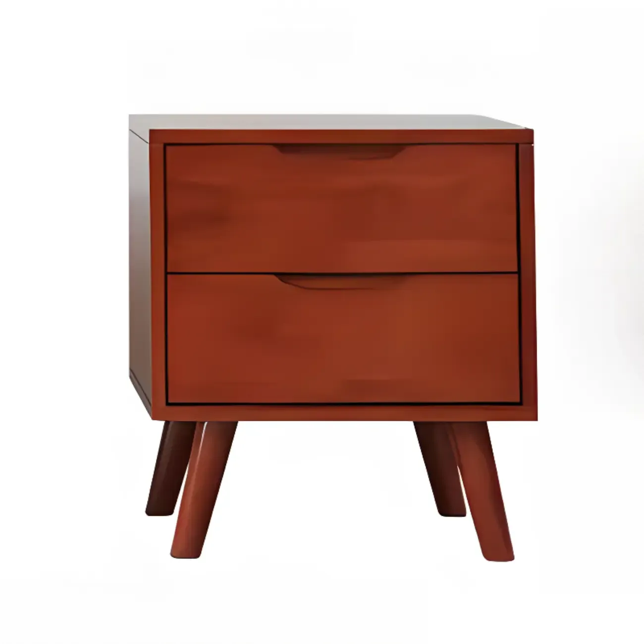 Modern Wooden Bedside Table with Large Storage Drawer Image - 23