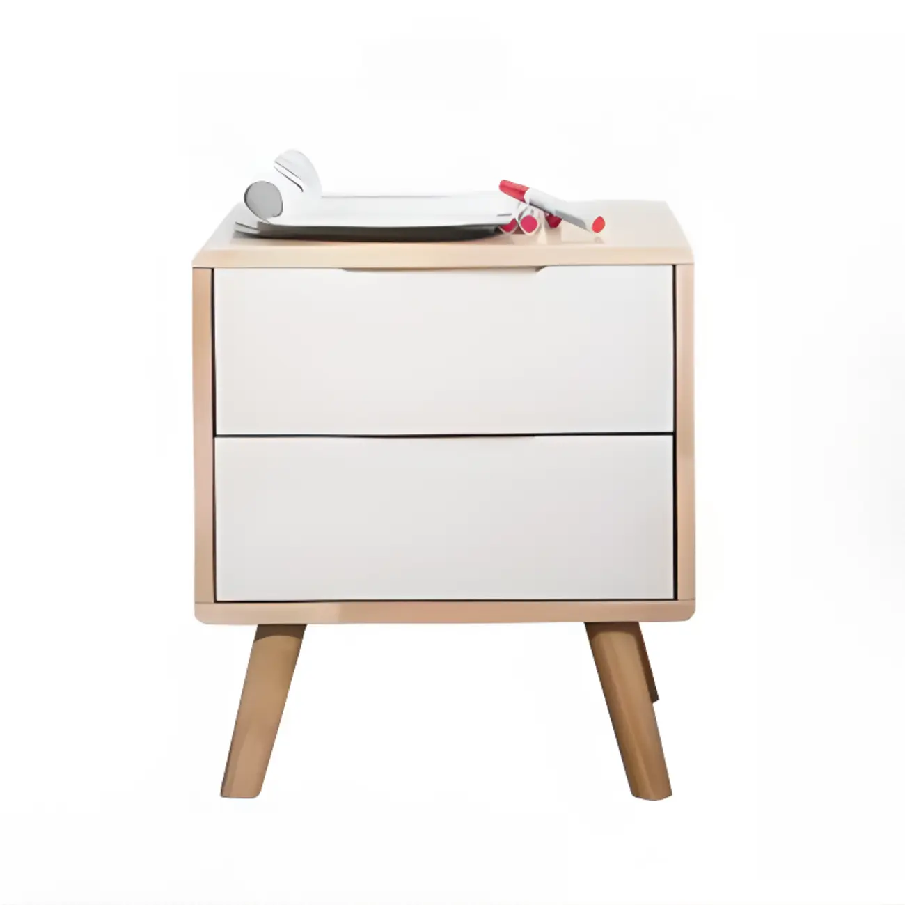 Modern Wooden Bedside Table with Large Storage Drawer Image - 25 | homeyfad