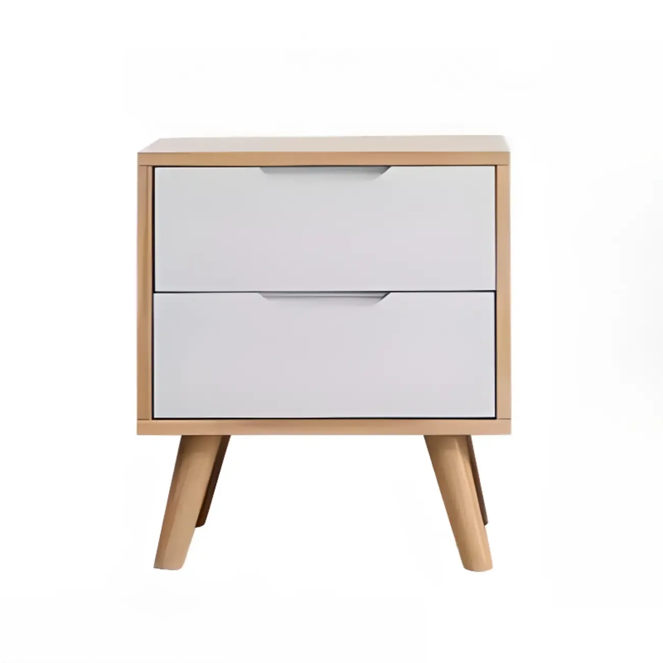 Modern Wooden Bedside Table with Large Storage Drawer Image - 26