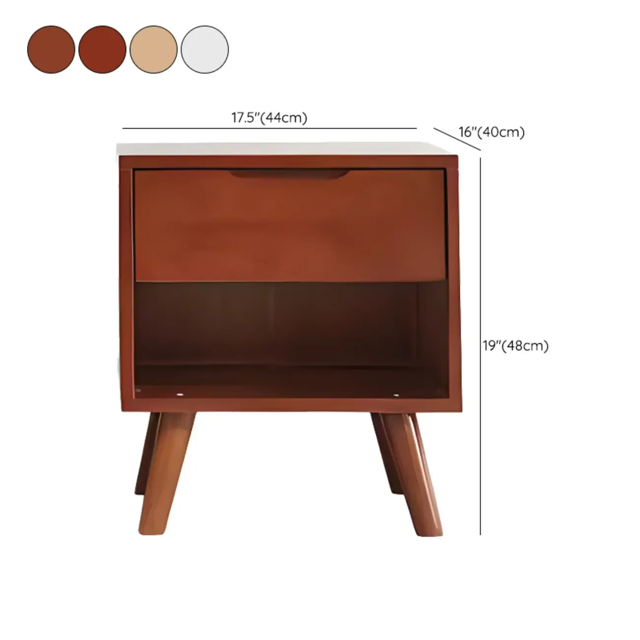 Modern Wooden Bedside Table with Large Storage Drawer Image - 29