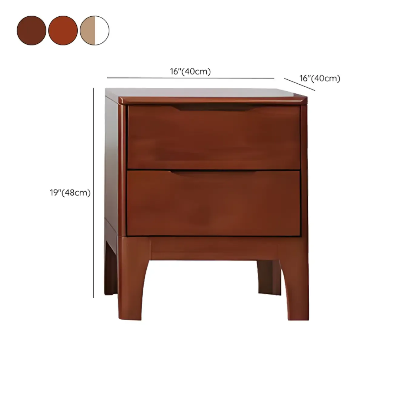 Modern Wooden Bedside Table with Large Storage Drawer Image - 30