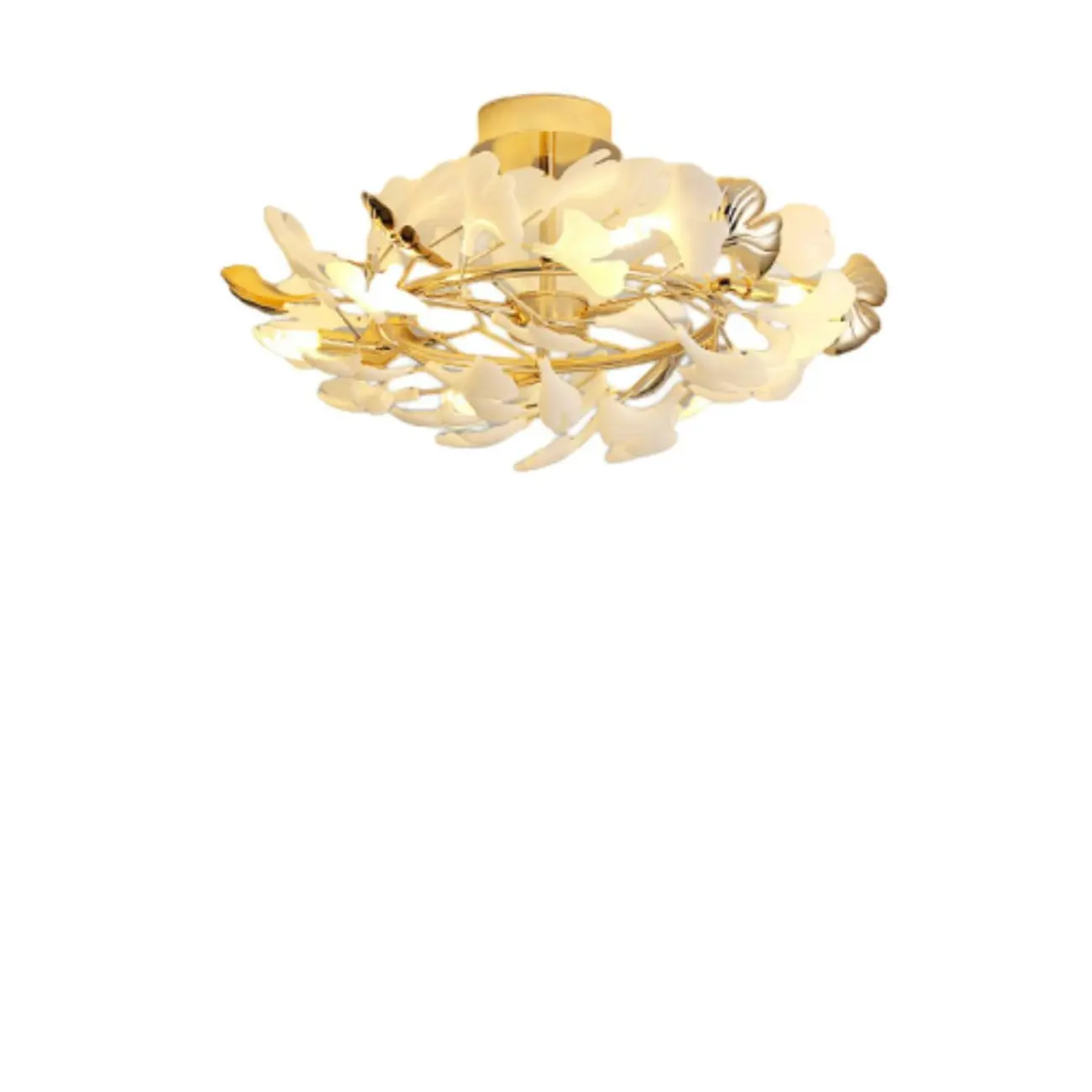 Modern Gold Alloy Semi Flush Ceiling Light for Living Room Image - 5 | homeyfad