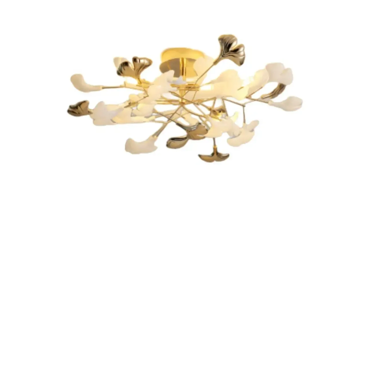 Modern Gold Alloy Semi Flush Ceiling Light for Living Room Image - 6