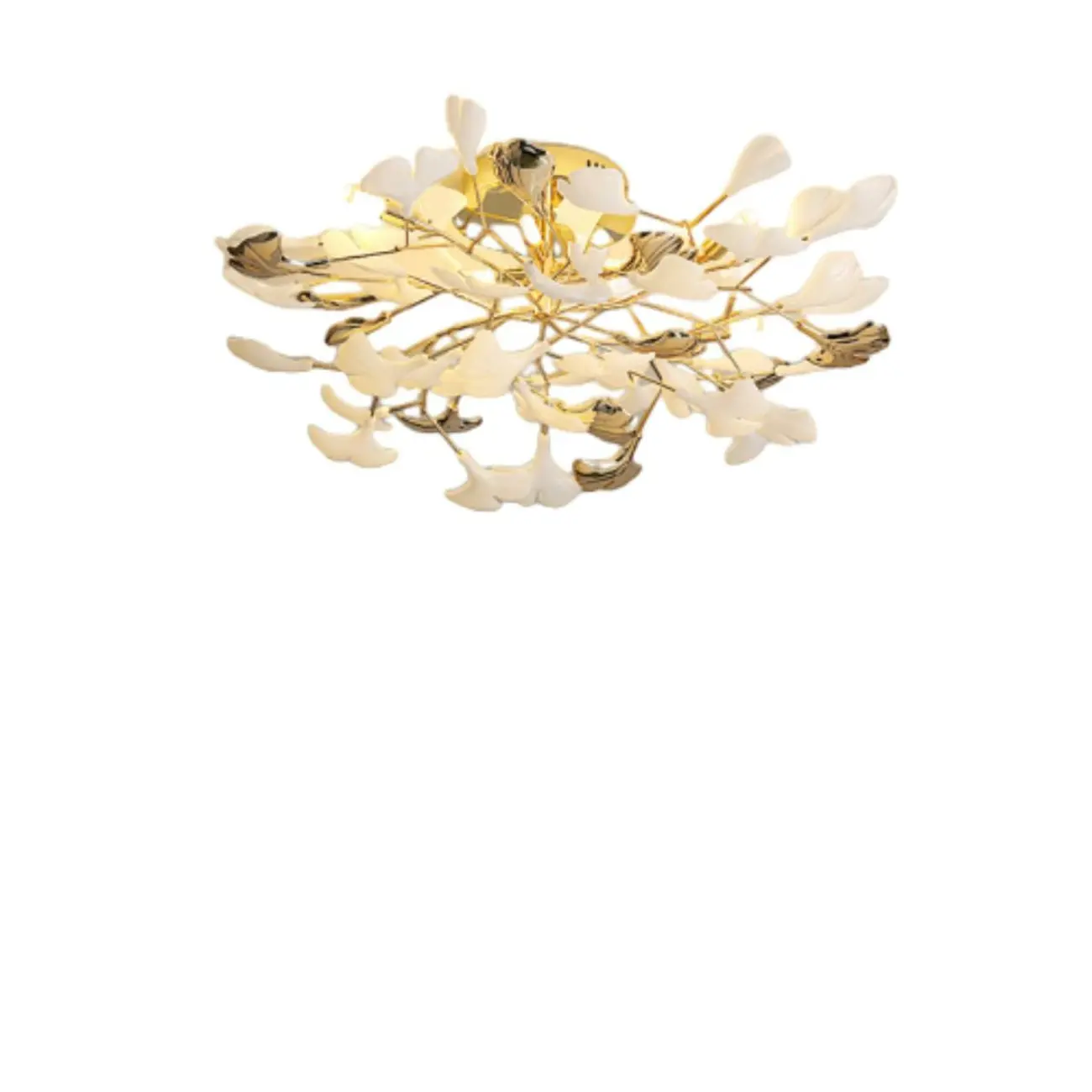 Modern Gold Alloy Semi Flush Ceiling Light for Living Room Image - 8 | homeyfad