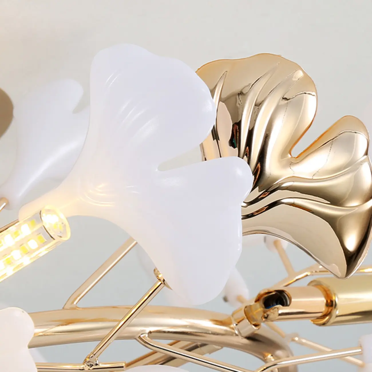 Modern Gold Alloy Semi Flush Ceiling Light for Living Room Image - 12 | homeyfad