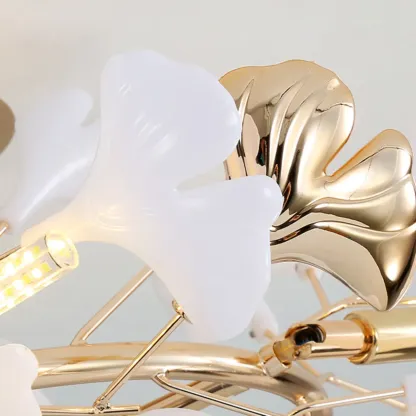 Modern Gold Alloy Semi Flush Ceiling Light for Living Room Image - 12