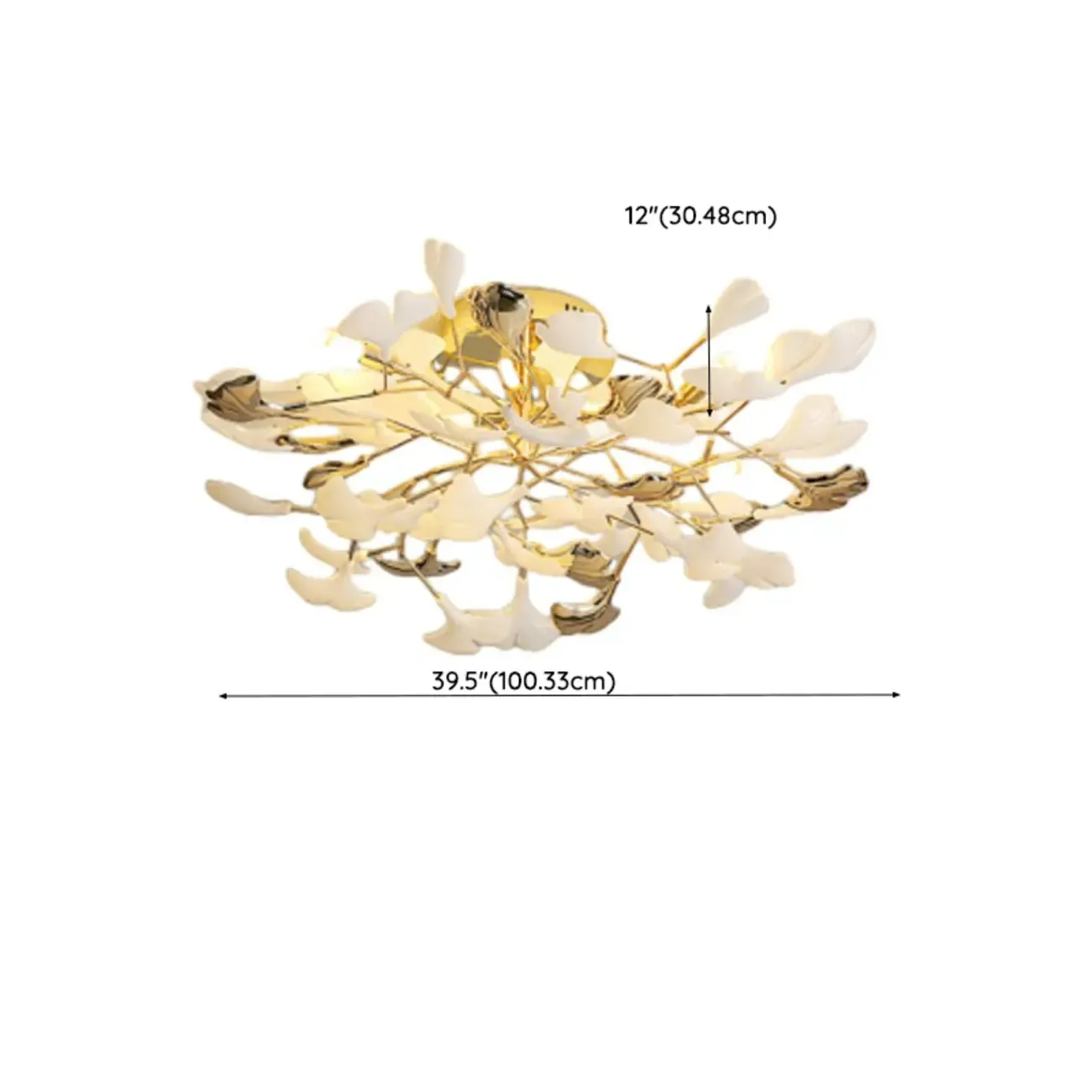 Modern Gold Alloy Semi Flush Ceiling Light for Living Room Image - 20