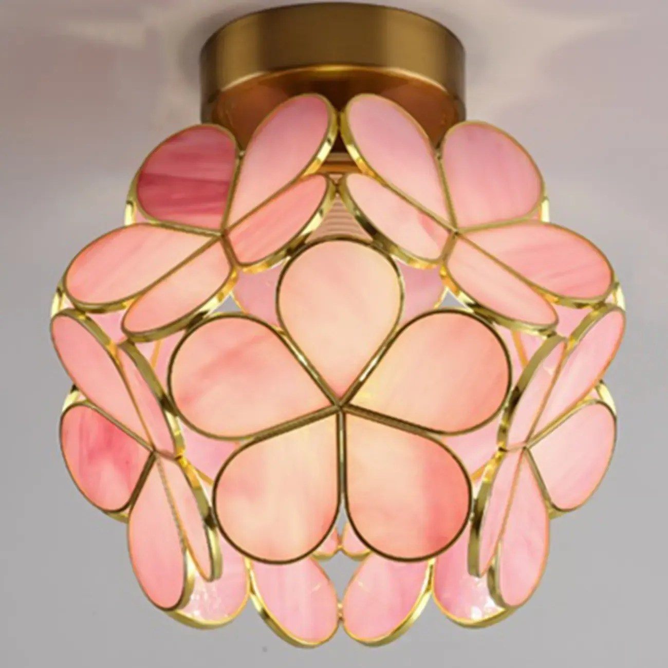 5 to 9 Inch Pink Floral Ceiling Light Fixture for Indoor Aisle