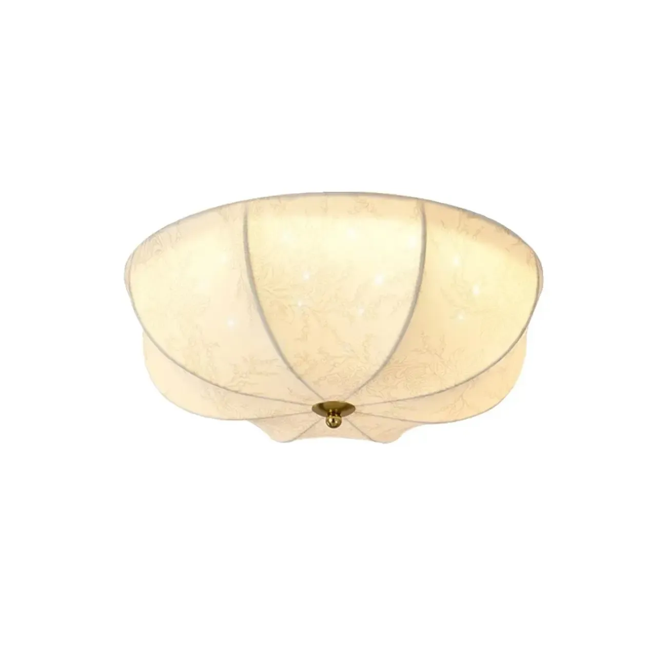 Modern Beige Flush Mount Ceiling Light for Living Room Image - 5