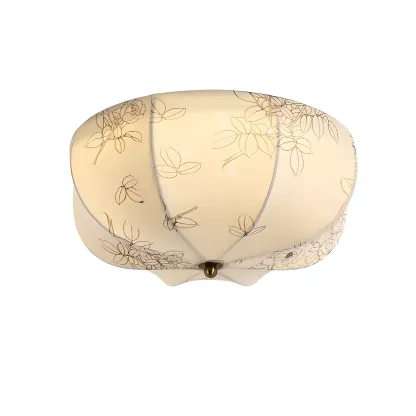 Modern Beige Flush Mount Ceiling Light for Living Room Image - 6