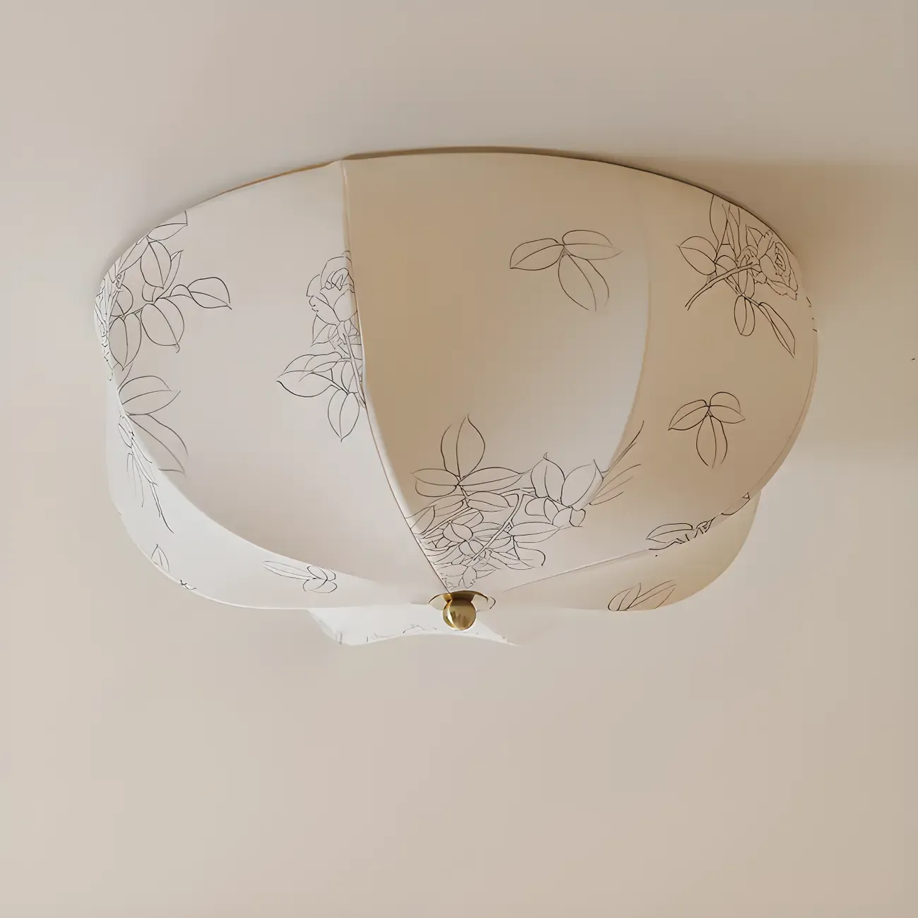 Modern Beige Flush Mount Ceiling Light for Living Room Image - 8