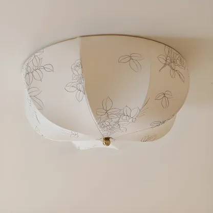 Modern Beige Flush Mount Ceiling Light for Living Room Image - 8