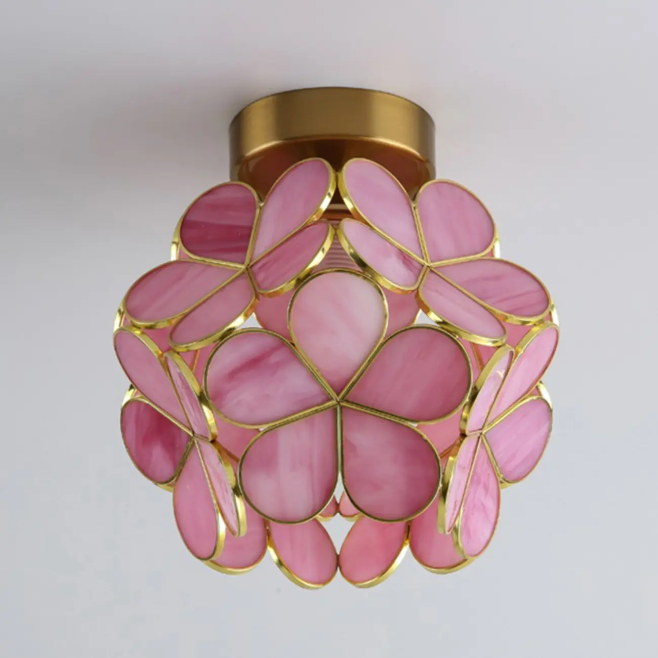 5 to 9 Inch Pink Floral Ceiling Light Fixture for Indoor Aisle | homeyfad