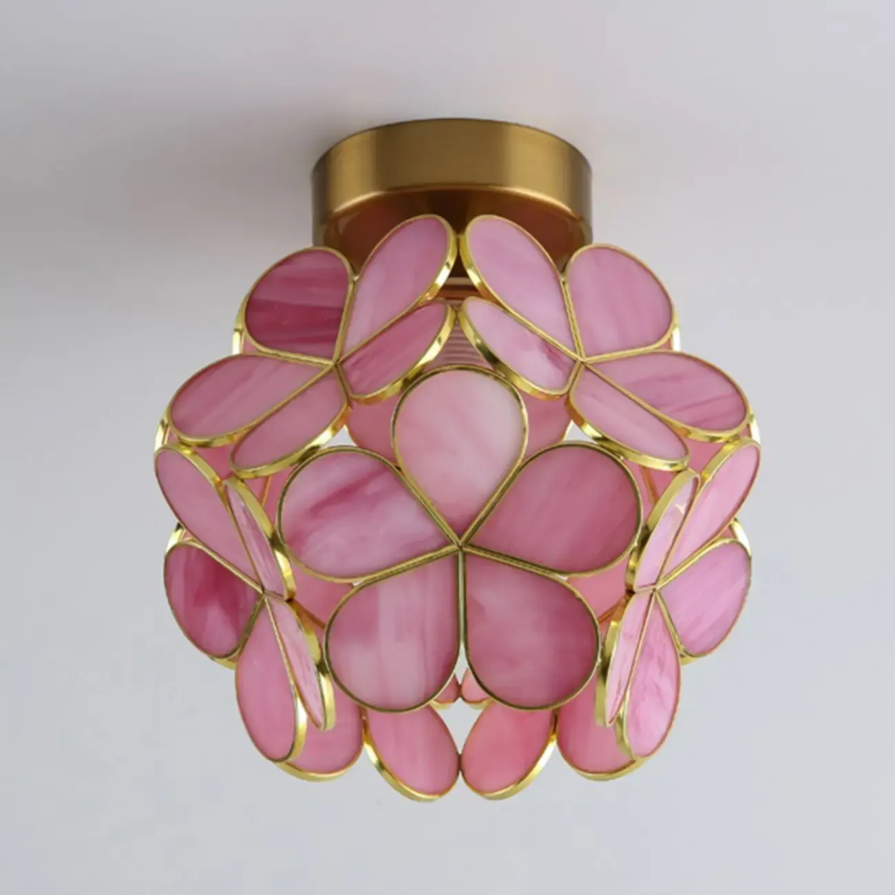 5 to 9 Inch Pink Floral Ceiling Light Fixture for Indoor Aisle