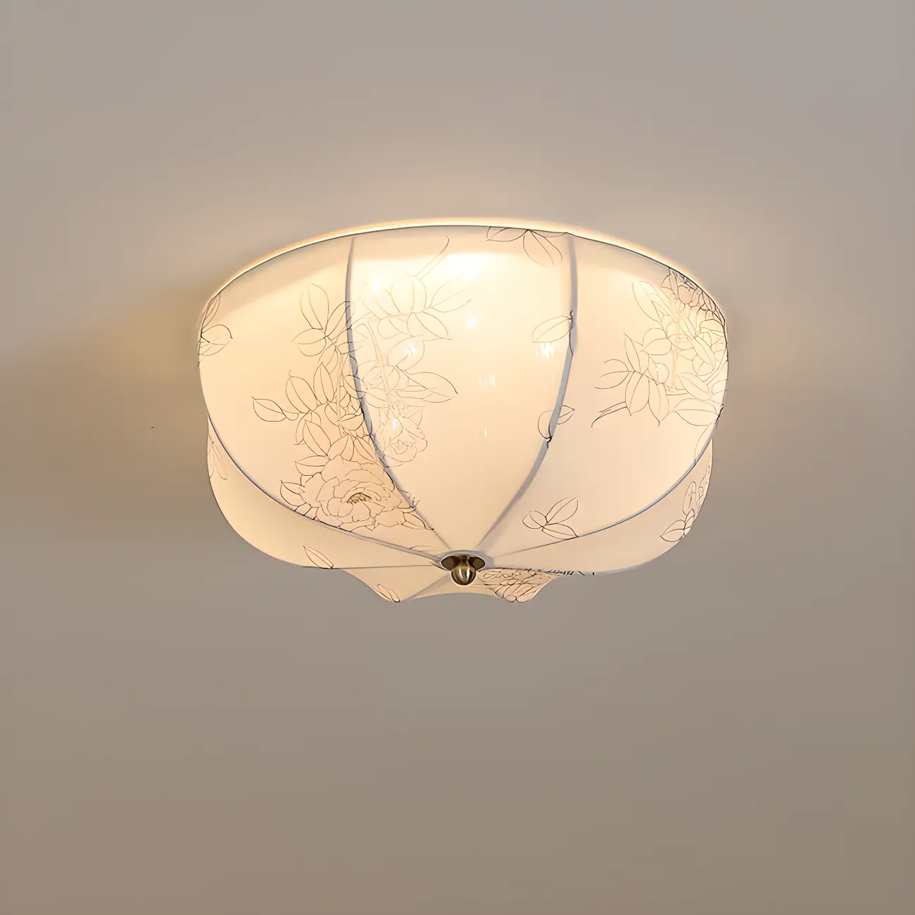 Modern Beige Flush Mount Ceiling Light for Living Room Image - 9 | homeyfad