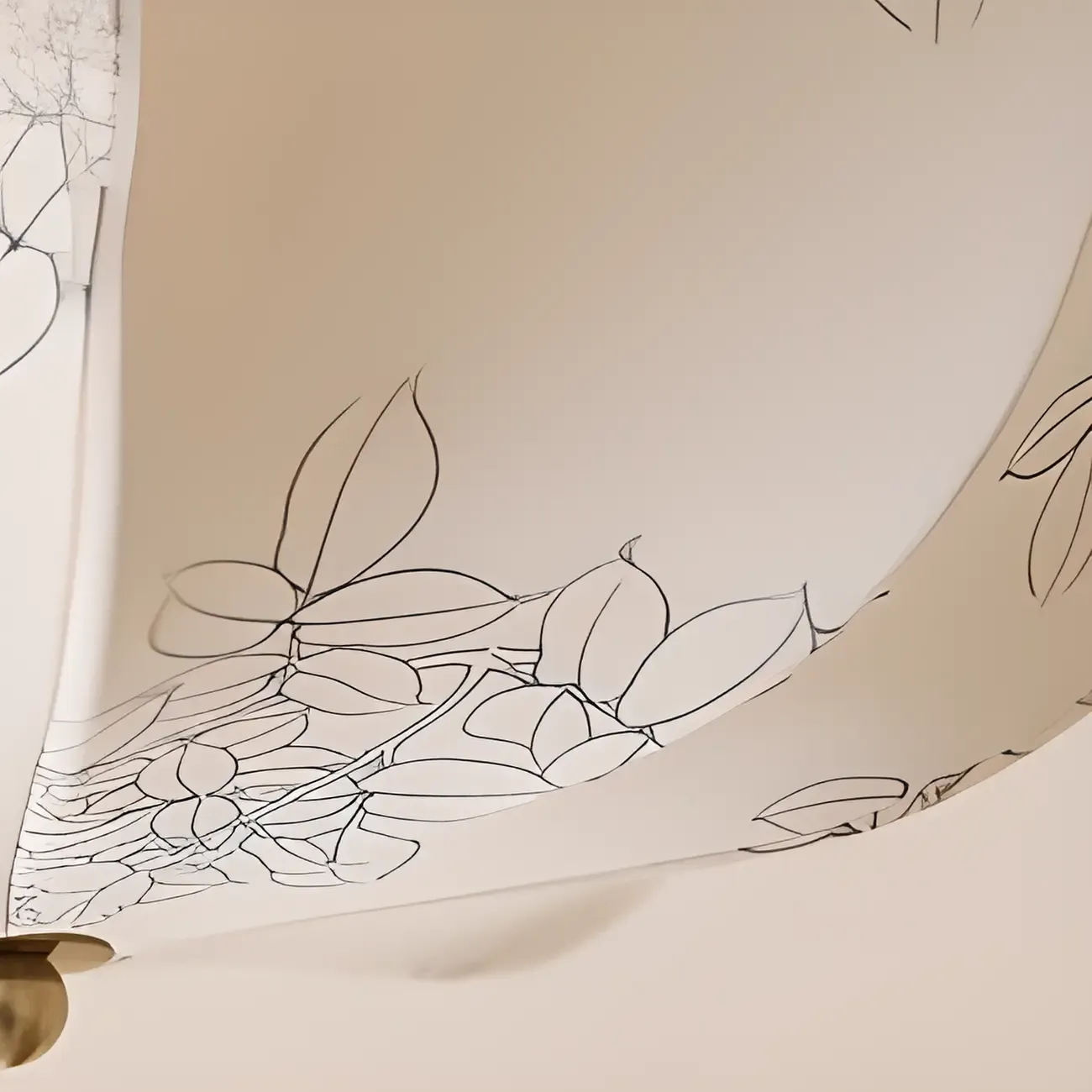 Modern Beige Flush Mount Ceiling Light for Living Room Image - 10