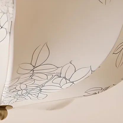 Modern Beige Flush Mount Ceiling Light for Living Room Image - 10