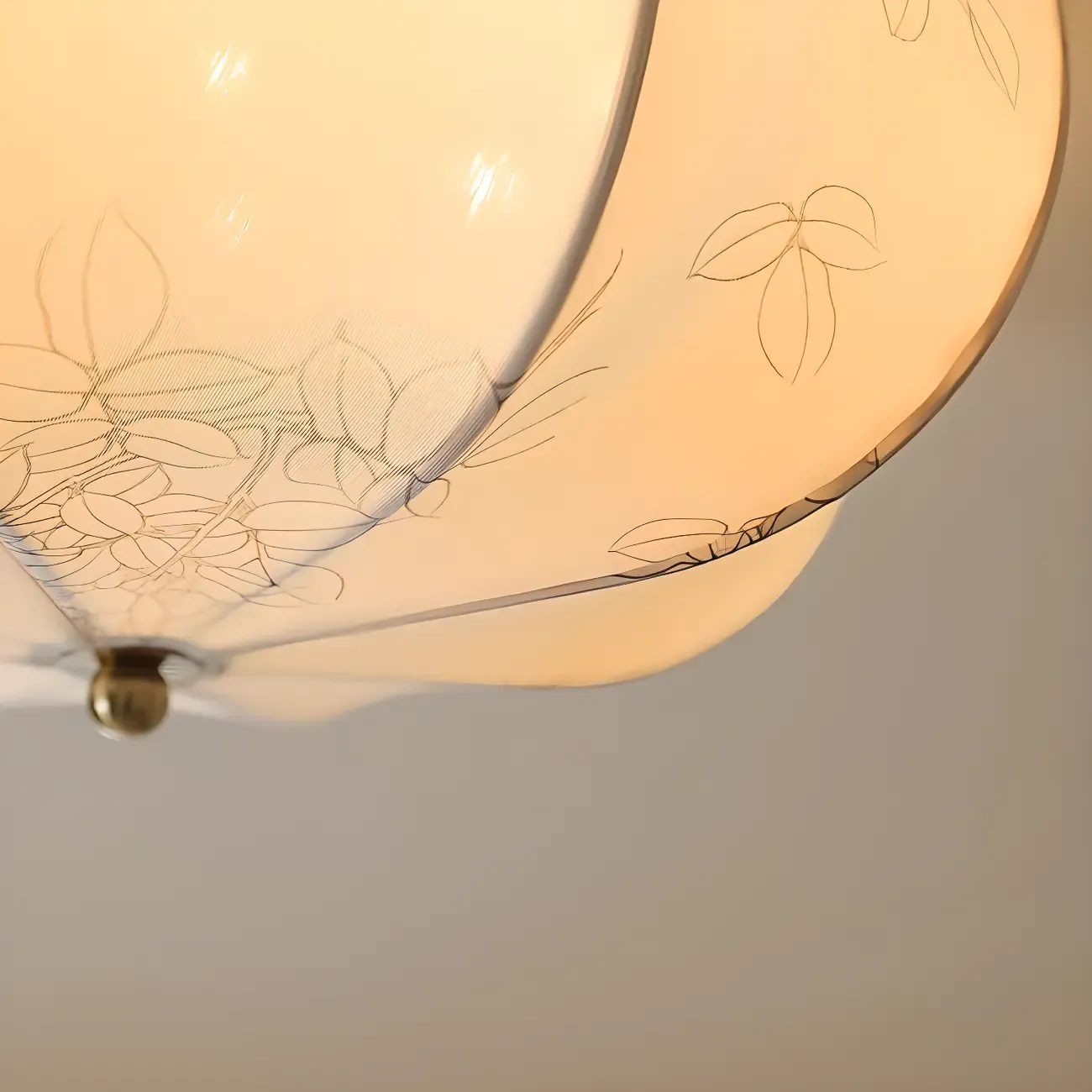 Modern Beige Flush Mount Ceiling Light for Living Room Image - 11