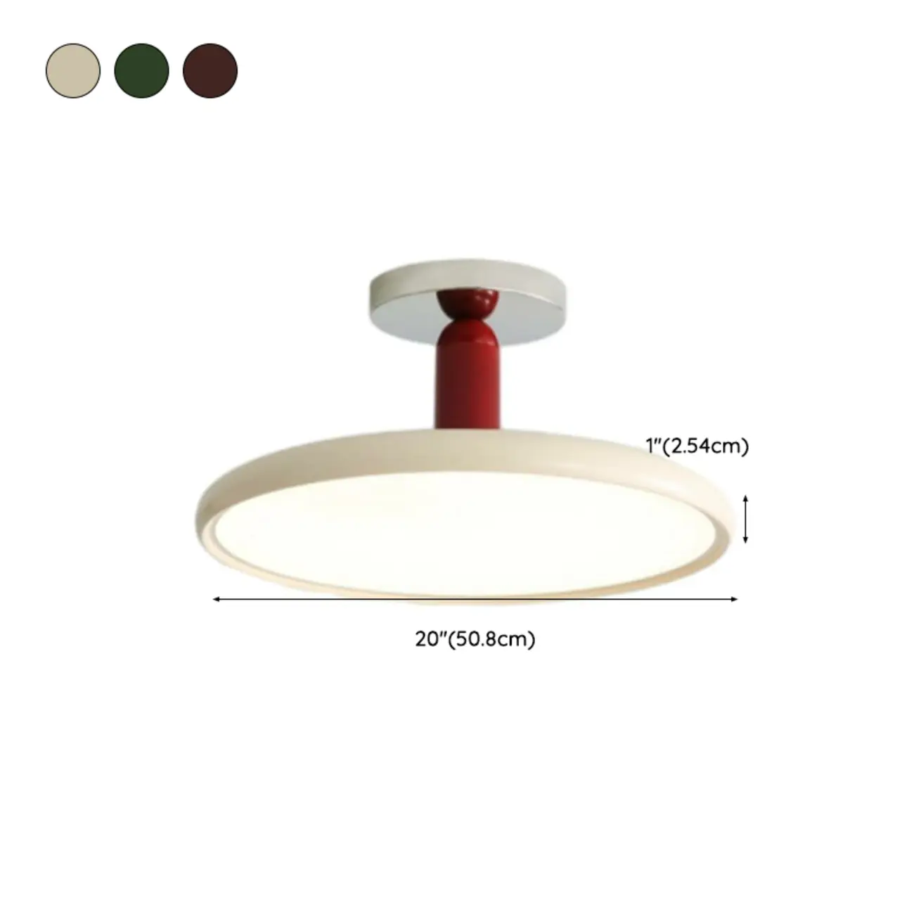 1" Dimmable LED Semi Flush Ceiling Light for Residential Use | homeyfad