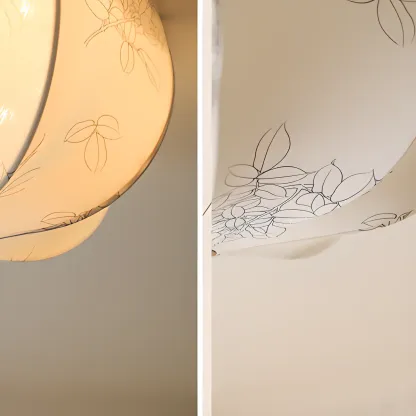 Modern Beige Flush Mount Ceiling Light for Living Room Image - 12