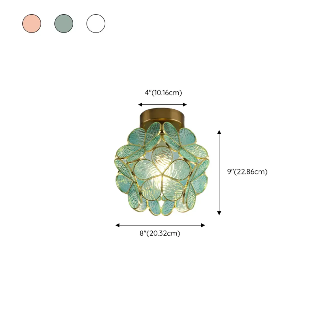 5 to 9 Inch Pink Floral Ceiling Light Fixture for Indoor Aisle