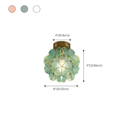5 to 9 Inch Pink Floral Ceiling Light Fixture for Indoor Aisle